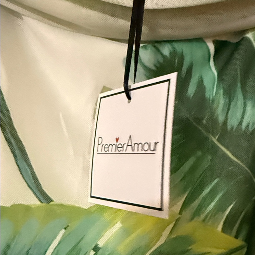 Tropical Green Leaf Print Dress - Picture 5 of 6
